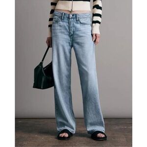 Rag & Bone Featherweight Logan Wide-Leg Jeans Venice Light Wash Blue 26